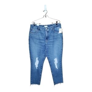 COPY - NWT Good American blue denim distressed jeans